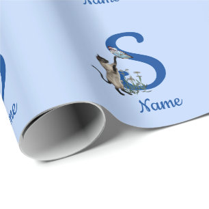 Siam Cat Butterfly Monogram, initial s your name Geschenkpapier
