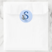 Siam Cat Butterfly Monogram, initial s your name Runder Aufkleber (Tasche)