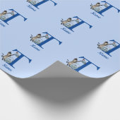 Siam Cat Butterfly Monogram, initial to your name Geschenkpapier (Ecke)
