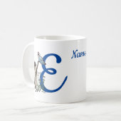 Siam Cat Butterfly Monogramm Initial E Name Kaffeetasse (Vorderseite Links)