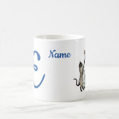 Siam Cat Butterfly Monogramm Initial E Name Kaffeetasse (Mittel)