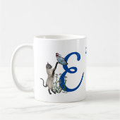 Siam Cat Butterfly Monogramm Initial E Name Kaffeetasse (Links)