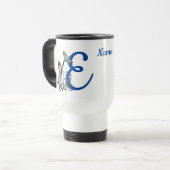 Siam Cat Butterfly Monogramm Initial E Name Reisebecher (Vorderseite Links)