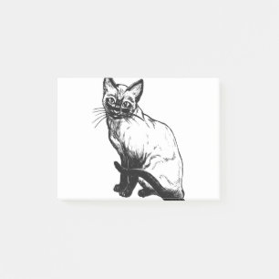 Siam Cat Feline Pet Sitzen Siam Kitty Post-it Klebezettel