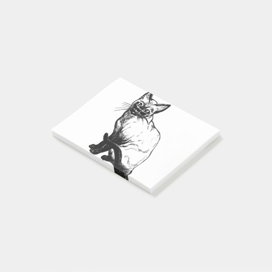 Siam Cat Feline Pet Sitzen Siam Kitty Post-it Klebezettel (angewinkelt)