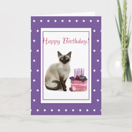 Siam Cat "Happy Birthday From Cat" Geburtstag Karte