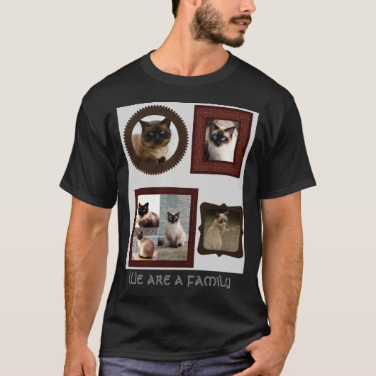 Siam Cat Lover T - Shirt Wir sind eine Familie (Vorderseite)
