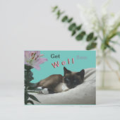 Siam Cat Nah Up bald wieder gut Postkarte (Stehend Vorderseite)