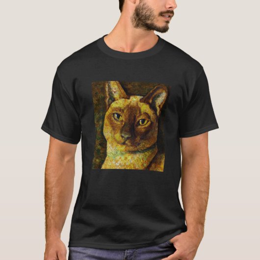 Siam Cat Portrait Gustav Klimt Style Katzenbesitze T-Shirt (Vorderseite)