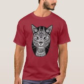 Siam Cat Tattoo Pattern in Schwarz-Weiß T-Shirt (Vorderseite)