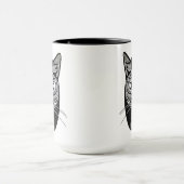 Siam Cat Tattoo Pattern in Schwarz-Weiß Tasse (Zentrum)
