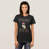 Siam Cat Wear Weihnachtsmannmütze Ugly Xmas Cat Lo T-Shirt (Vorne ganz)