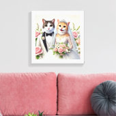 Siam Cat Wedding Couple Leinwanddruck (Insitu (Wohnzimmer))