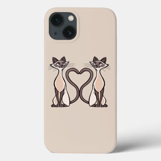 Siam Cats Heart Case-Mate iPhone Hülle (Rückseite)
