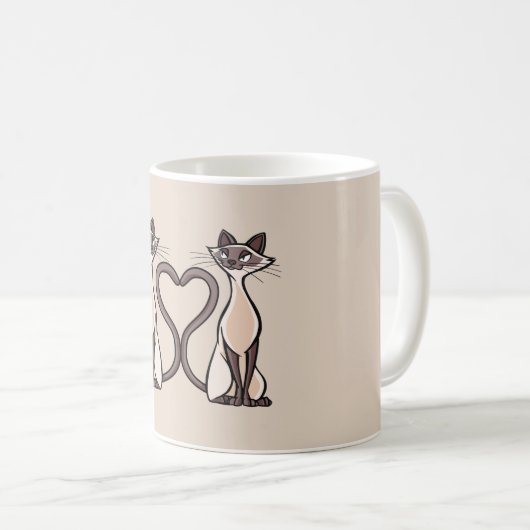 Siam Cats Heart Kaffeetasse (VorderseiteRechts)