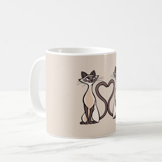 Siam Cats Heart Kaffeetasse (Vorderseite Links)