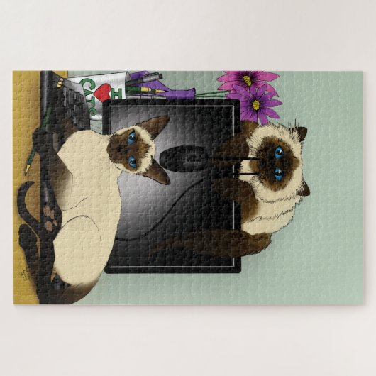 Siam Computer Cats Puzzle (Horizontal)