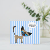 Siam - Happy Birthday Cat Years - Postkarte (Stehend Vorderseite)
