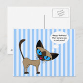 Siam - Happy Birthday Cat Years - Postkarte (Vorne/Hinten)