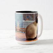Siam Kitty Cat Zweifarbige Tasse (VorderseiteRechts)