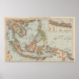 Siam, Malaiisches Archipel Poster