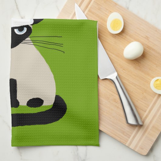 Siam| Weihnachtskitschkatze Geschirrtuch (Viertel Falte)