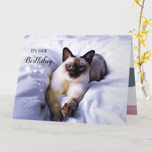 Siamese Birthday Card Karte (Gelbe Blume)