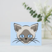 Siamese Blue Mit Augen Cat Face Graphic Art Postkarte (Stehend Vorderseite)