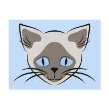 Siamese Blue Mit Augen Cat Face Graphic Art
