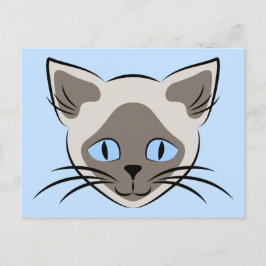 Siamese Blue Mit Augen Cat Face Graphic Art Postkarte