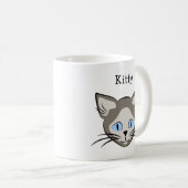 Siamese Blue Mit Augen Cat Face Graphic Individuel Kaffeetasse (VorderseiteRechts)