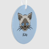 Siamese Blue Mit Augen Cat Faces Graphic Art Ornament (Vorderseite)