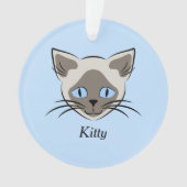 Siamese Blue Mit Augen Cat Faces Graphic Art Ornament (Vorderseite)