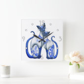 Siamese Blue Willow Wall Uhr (Zuhause)