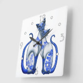 Siamese Blue Willow Wall Uhr (Winkel)