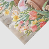 Siamese Bunny Cute Easter Cat with Tulips  Seidenpapier (Ausschnitt)