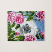 Siamese Burmese Ragdoll Cat Rose Creationarts Puzzle (Horizontal)