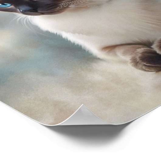 Siamese Cat 749 Digitale Kunst Poster (Ecke)