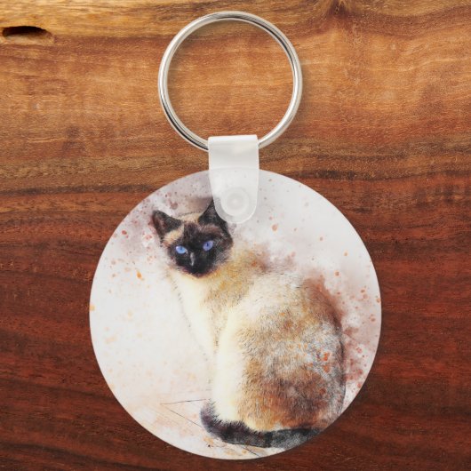 Siamese Cat Abstrakt Elements Schlüsselanhänger (Vorderseite)