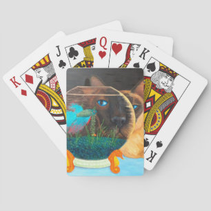 Siamese Cat and Betta Fish Spielkarten