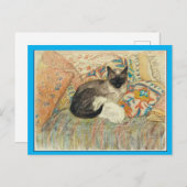 Siamese Cat and Kitten, Art by Steinlen, Fine Art Postkarte (Vorne/Hinten)