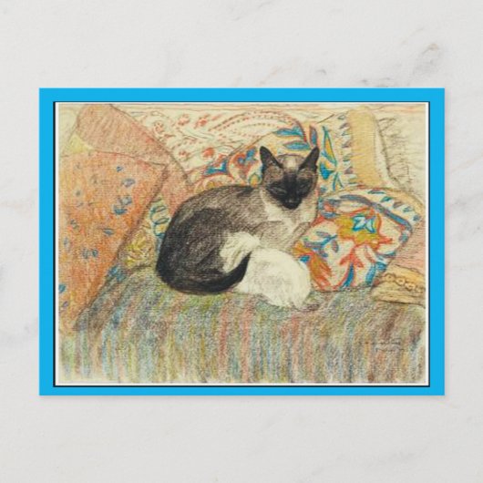Siamese Cat and Kitten, Art by Steinlen, Fine Art Postkarte (Vorderseite)