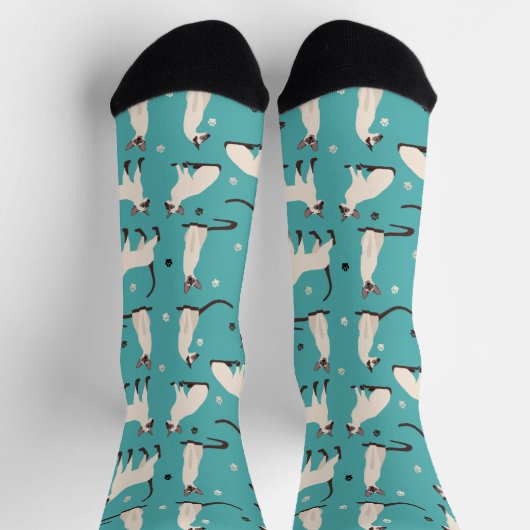 Siamese Cat and Paws Blue Socken (Oben)
