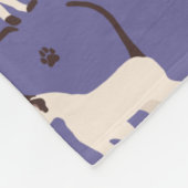 Siamese Cat and Paws Purple Fleece Blanket (Ecke)