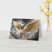 Siamese Cat Angel Karte (Gelbe Blume)