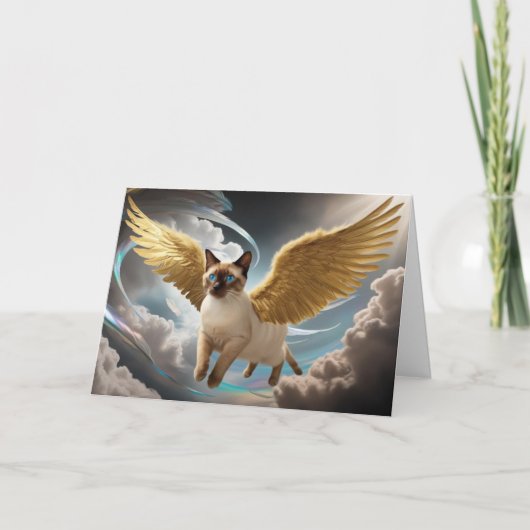 Siamese Cat Angel Karte (Vorderseite)