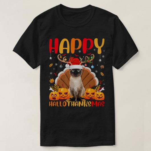 Siamese Cat Animal Lover Happy Siamese Cat HelloTh T-Shirt (Design vorne)