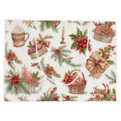 Siamese Cat arranging Flowers Winter Christmas  Große Geschenktüte (Rückseite)