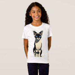 Siamese Cat Art Blue-Mit Augen Cat Lover Kinder T-Shirt
