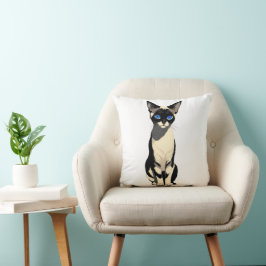 Siamese Cat Art Blue-Mit Augen Cat Lover Kissen